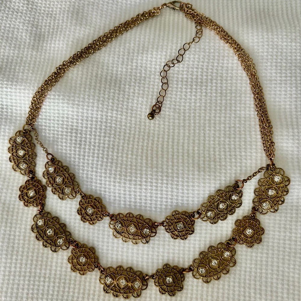 Vintage filigree statement Necklace